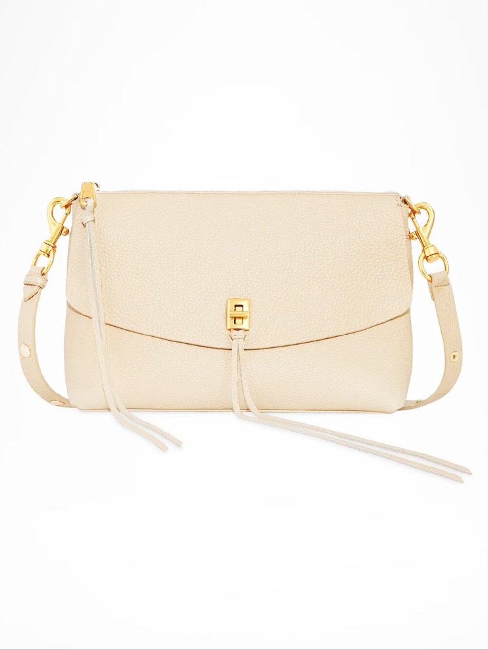 NWT $348 Rebecca Minkoff Leather Darren Shoulder Bag, Cream